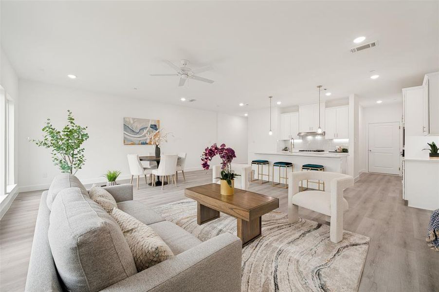 Furnished interior view inside a new home in , The Colony (Image 6).