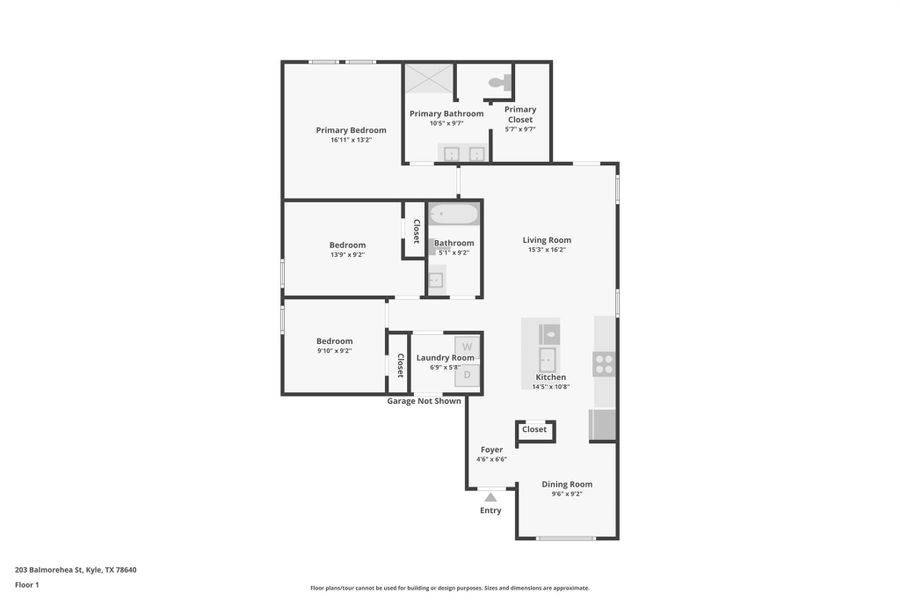 2D floor plan layout of this home in Talavera, Kyle, TX (Image 3).