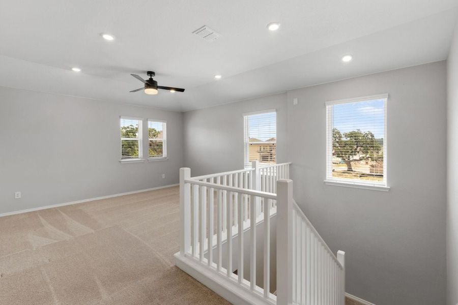Spacious, unfurnished interior of a new home in River Bluff, Leander (Image 24). Spacious, unfurnished interior of a new home in River Bluff, Leander (Image 24).