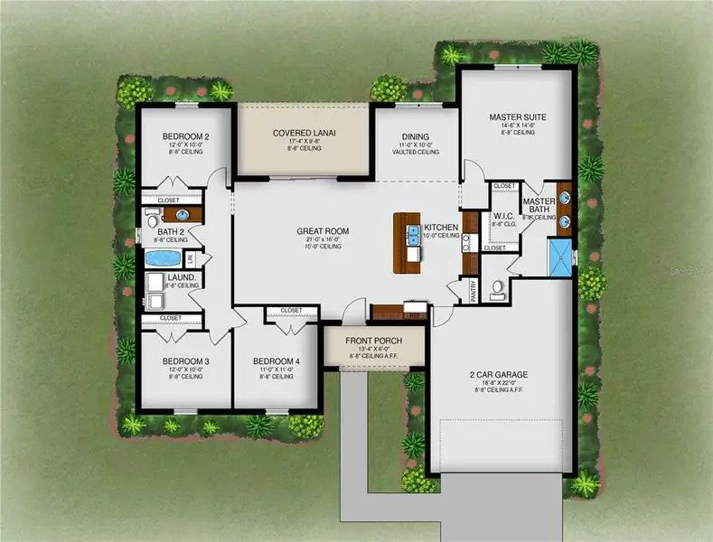 2D floor plan layout of this home in , Palm Coast, FL (Image 2). 2D floor plan layout of this home in , Palm Coast, FL (Image 2).
