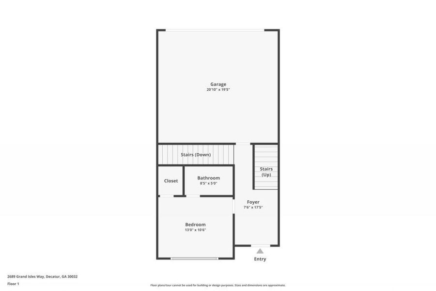 2D floor plan layout of this home in , Decatur, GA (Image 7).