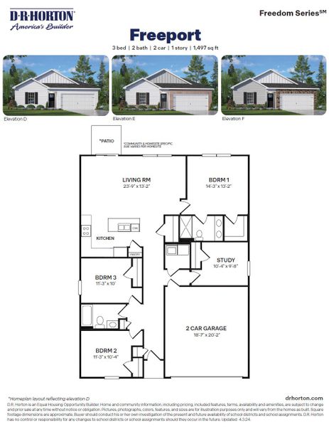 2D floor plan layout for the Freeport by D.R. Horton in South Pinehurst Cottages, Pinehurst, NC (Image 3). 2D floor plan layout for the Freeport by D.R. Horton in South Pinehurst Cottages, Pinehurst, NC (Image 3).