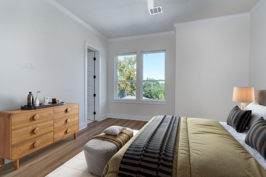 3rd upstairs bedroom virtually staged.