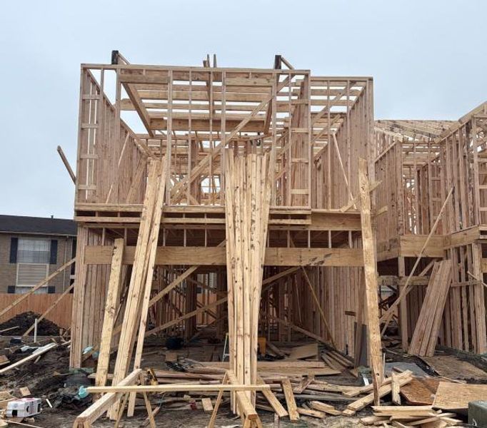 In-progress construction of a new home in Park Hill Villas, Stafford, TX (Image 4).