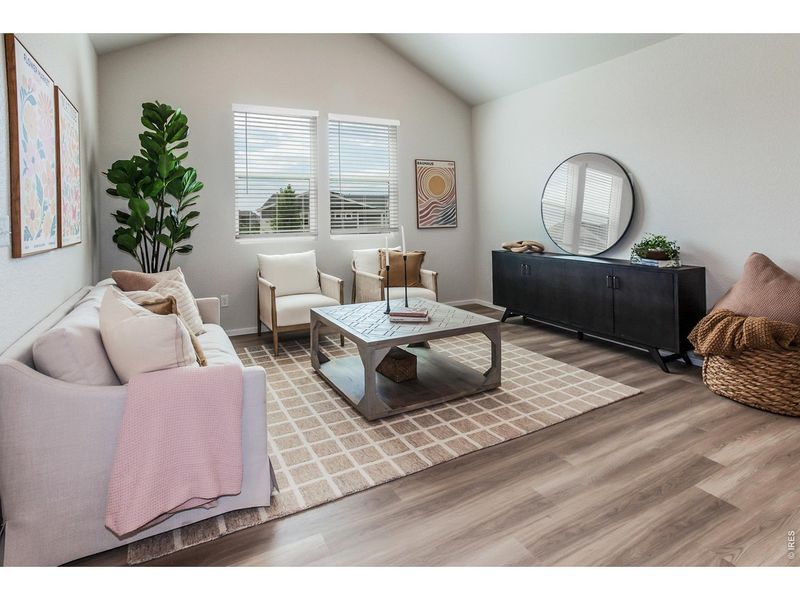 Furnished interior view inside a new home in Raindance Condos, Windsor (Image 14). Furnished interior view inside a new home in Raindance Condos, Windsor (Image 14).