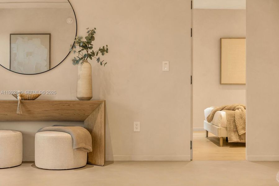 Furnished interior view inside a new home in , Miami Beach (Image 13). Furnished interior view inside a new home in , Miami Beach (Image 13).