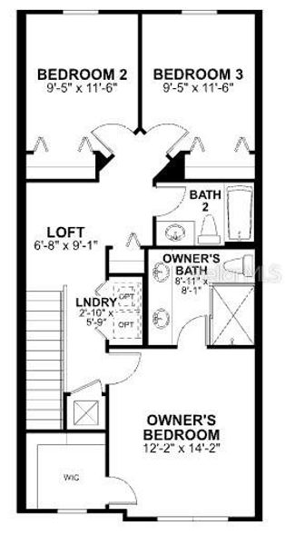 2D floor plan layout of this home in Tyson Ranch, Orlando, FL (Image 5). 2D floor plan layout of this home in Tyson Ranch, Orlando, FL (Image 5).