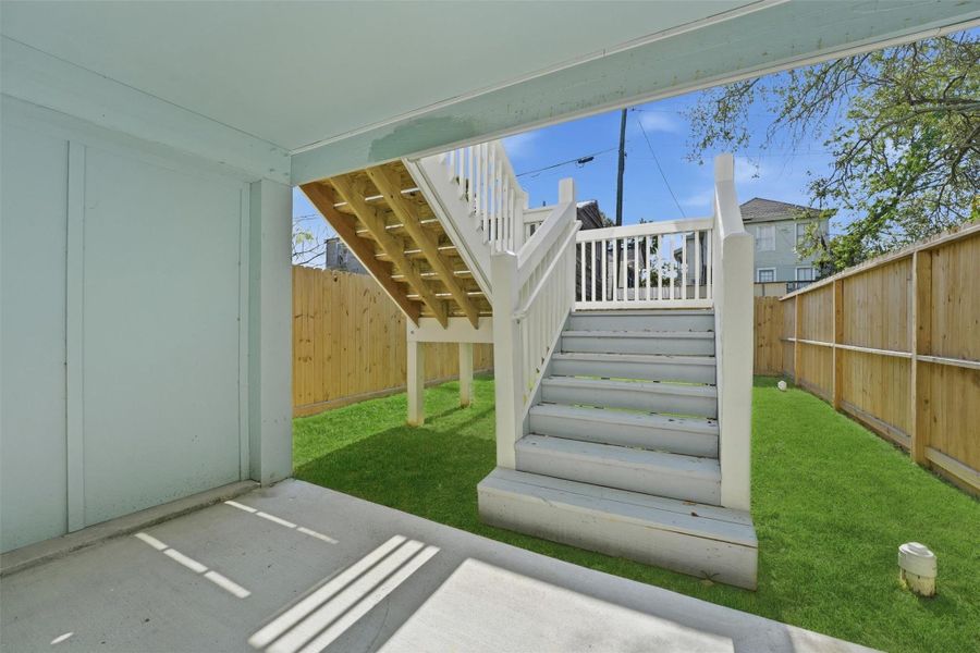 A private rear entrance offers added functionality and separation, ideal for owners, guests, or managing rental use with ease.