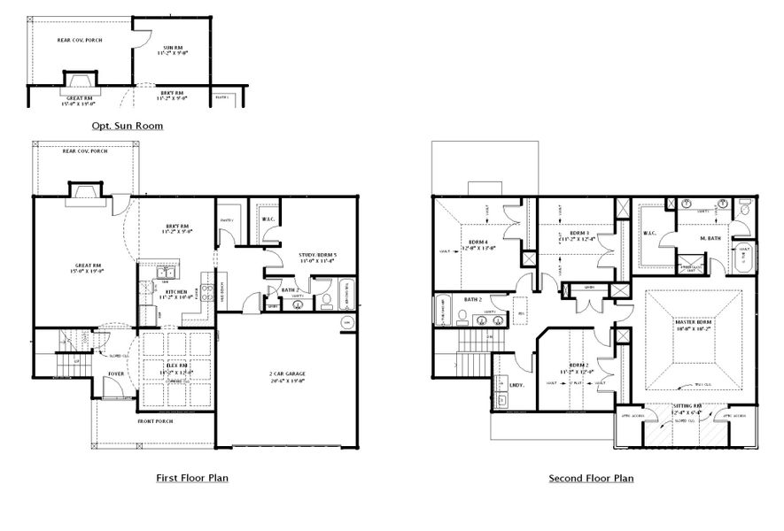 2D floor plan layout for the Grenada by Designer Homes of Georgia in Austin Heights, North Augusta, SC (Image 2).