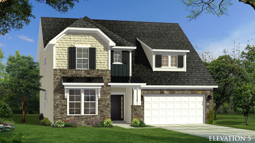 Representative exterior photo of a completed home built from the Drayton by DRB Homes in Provisions at Courtland, Sanford, NC (Image 14).