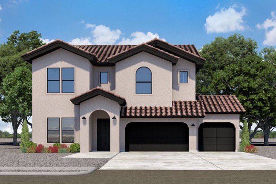 Representative exterior photo of a completed home built from the Sawgrass by LEH. Homes in Verdancia, El Paso, TX (Image 5).