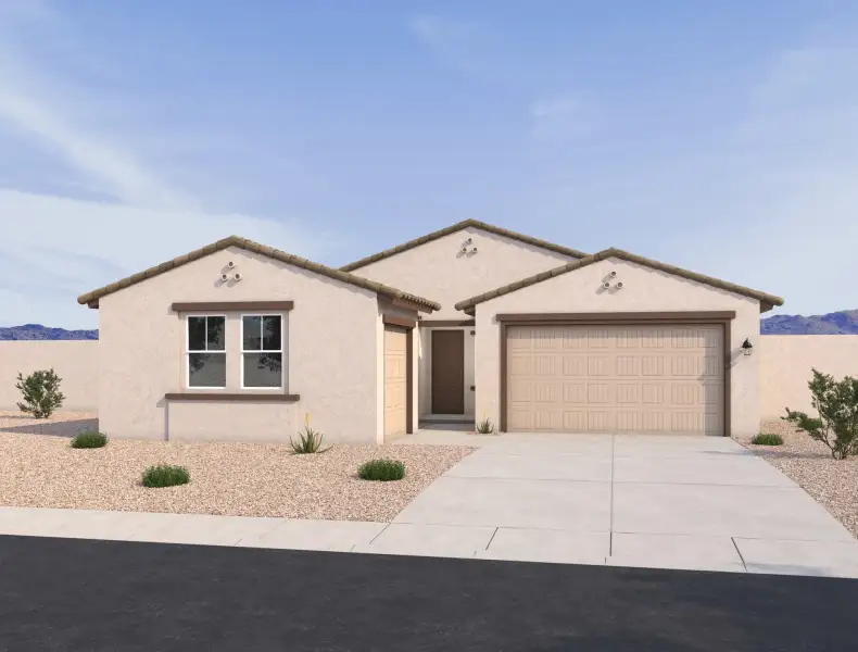 Spanish exterior elevation rendering