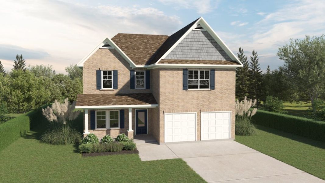 Representative exterior photo of a completed home built from the The Denmark by Direct Residential Communities in Stephens Landing, Loganville, GA (Image 9).