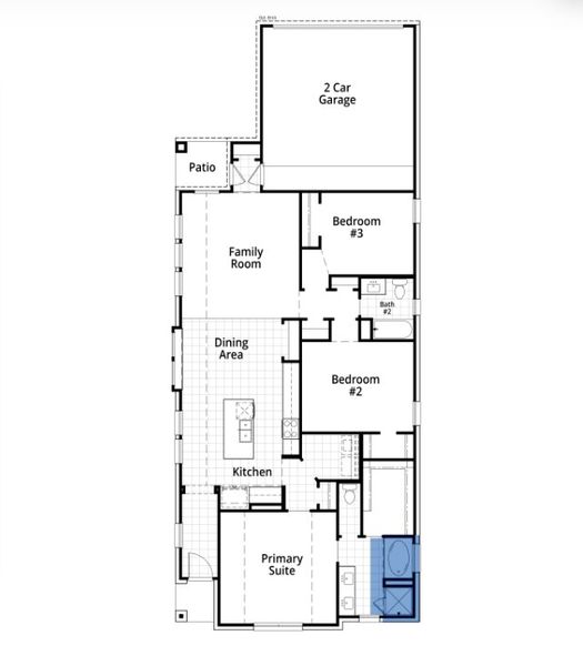 2D floor plan layout for the Grayson Plan by Highland Homes in The Parks at Wilson Creek: 40ft. lots, Celina, TX (Image 4).