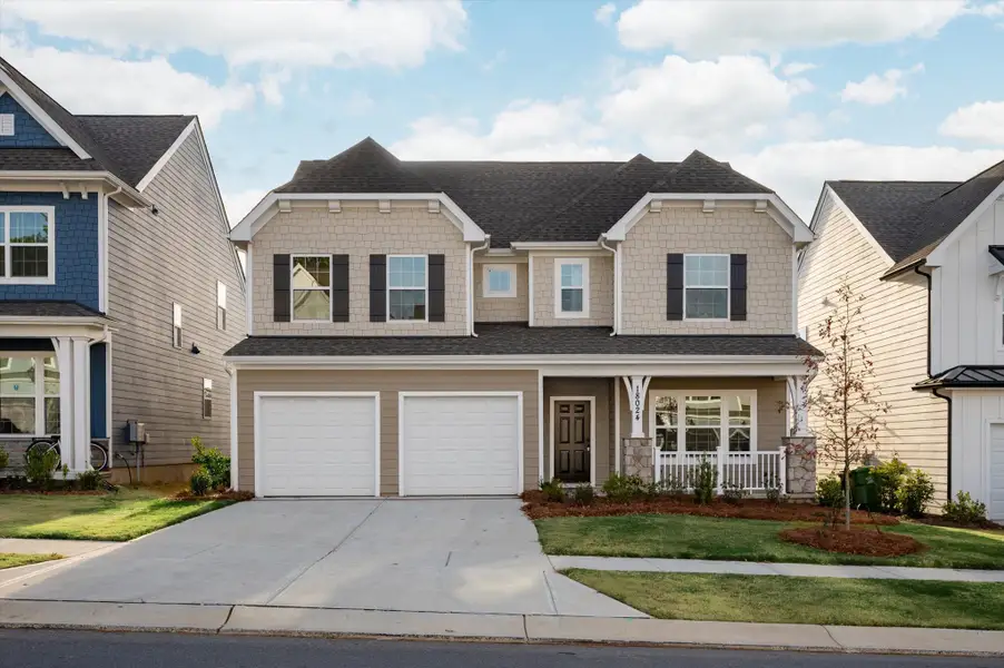Representative exterior photo of a completed home built from the Savannah by Keystone Custom Homes in The Gables at Handsmill Waterfront, York, SC (Image 10).