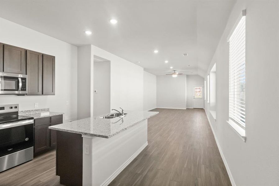 Furnished interior view inside a new home in Retreat at Fossil Creek, Fort Worth (Image 8). Furnished interior view inside a new home in Retreat at Fossil Creek, Fort Worth (Image 8).