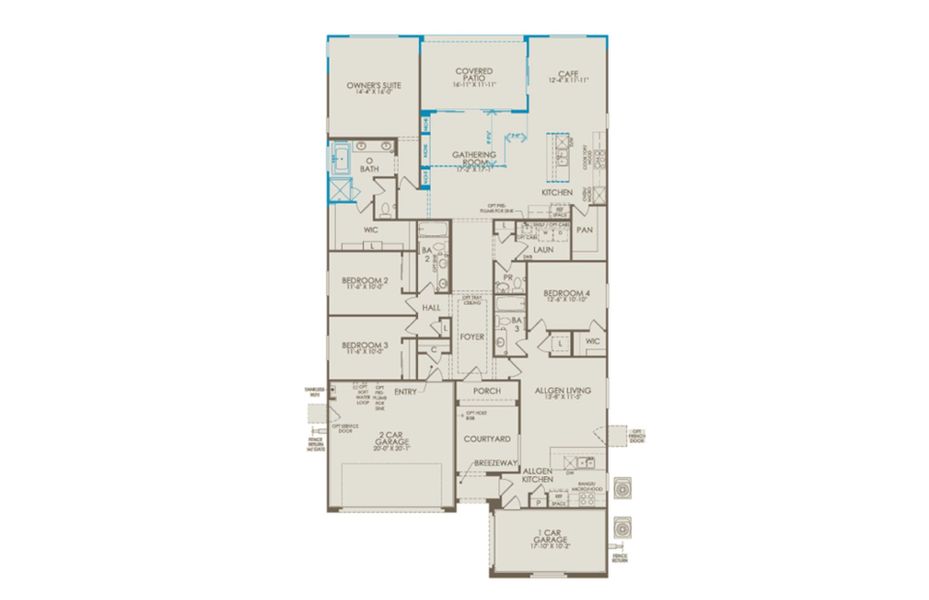 2D floor plan layout of this home in Artisan at Asante, Surprise, AZ (Image 4).