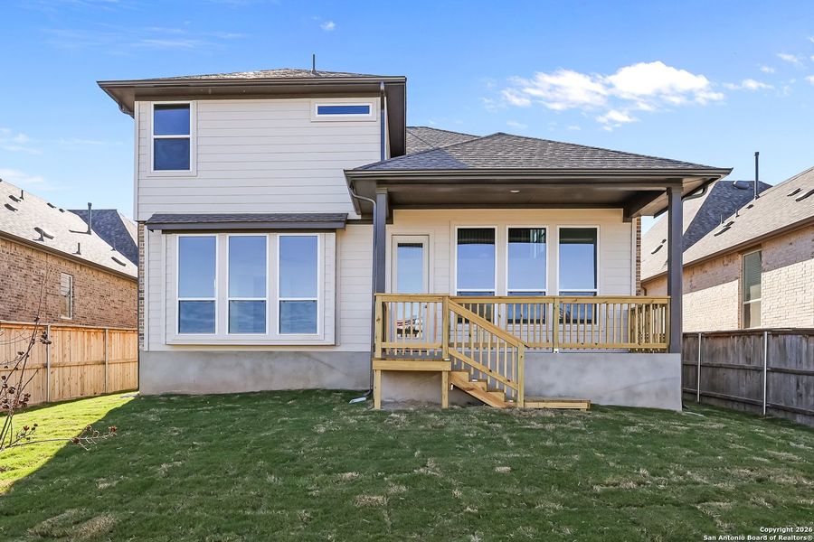 Exterior details and patio area of a home in Mayfair 50', New Braunfels (Image 3).