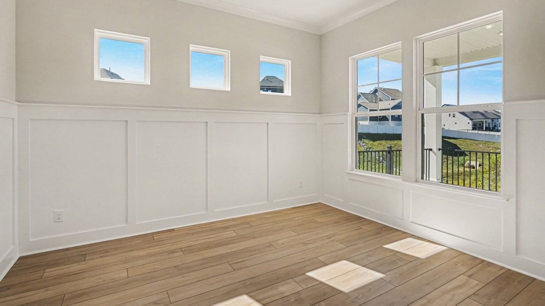 Versatile flex space right by entrance of home Versatile flex space right by entrance of home