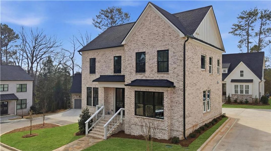 Front exterior of a new home in , Roswell, GA, highlighting curb appeal (Image 28).