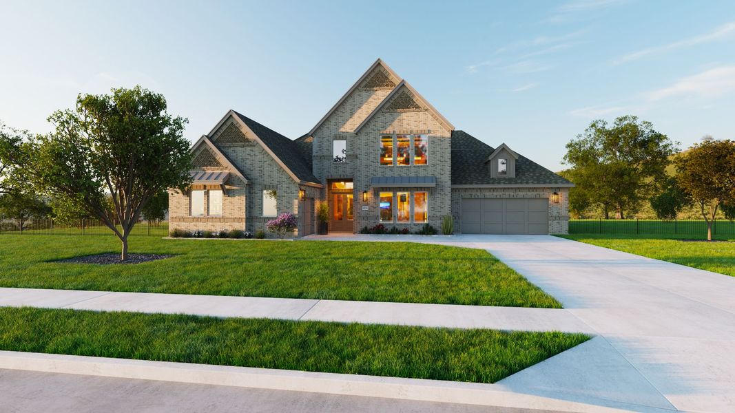 Representative exterior photo of a completed home built from the Tahiti by Stonefield Homes in Heath Golf and Yacht: Elegante' Series, Heath, TX (Image 1). Representative exterior photo of a completed home built from the Tahiti by Stonefield Homes in Heath Golf and Yacht: Elegante' Series, Heath, TX (Image 1).