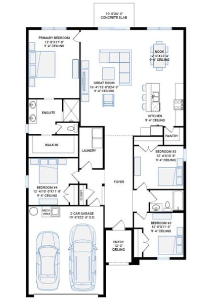 2D floor plan layout for the Brighton 3.0 by Cardel Homes in North River Ranch -  Riverfield, Parrish, FL (Image 31).