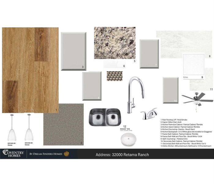 Sample of building materials used in homes in The Meadows at Imperial Oaks, Spring (Image 7). Sample of building materials used in homes in The Meadows at Imperial Oaks, Spring (Image 7).