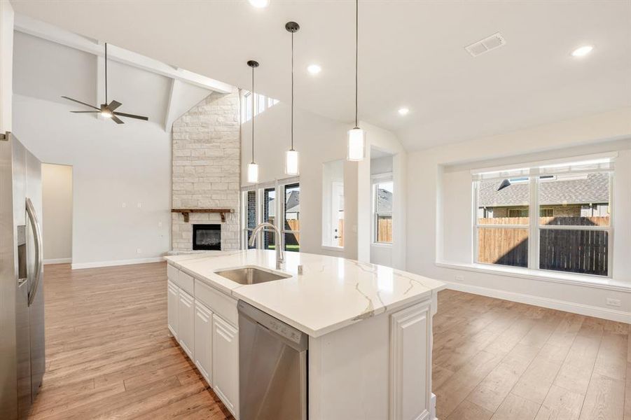 Furnished interior view inside a new home in Stone River Glen 60s, Royse City (Image 9).