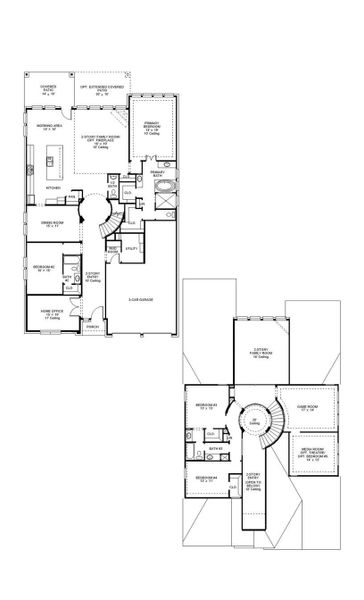 2D floor plan layout of this home in Meridiana 60', Manvel, TX (Image 3).