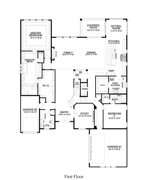 2D floor plan layout for the Montecarlo by Landon Homes in Lexington Frisco, Frisco, TX (Image 3).
