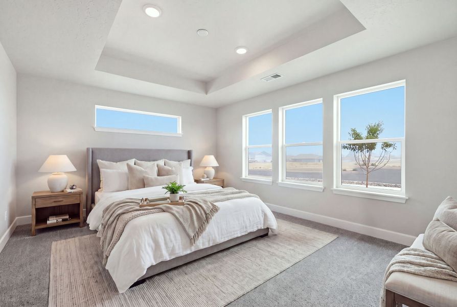 Representative furnished interior of a home built from the Laurel by MonteVista Homes in IronHorse, Prineville (Image 7).