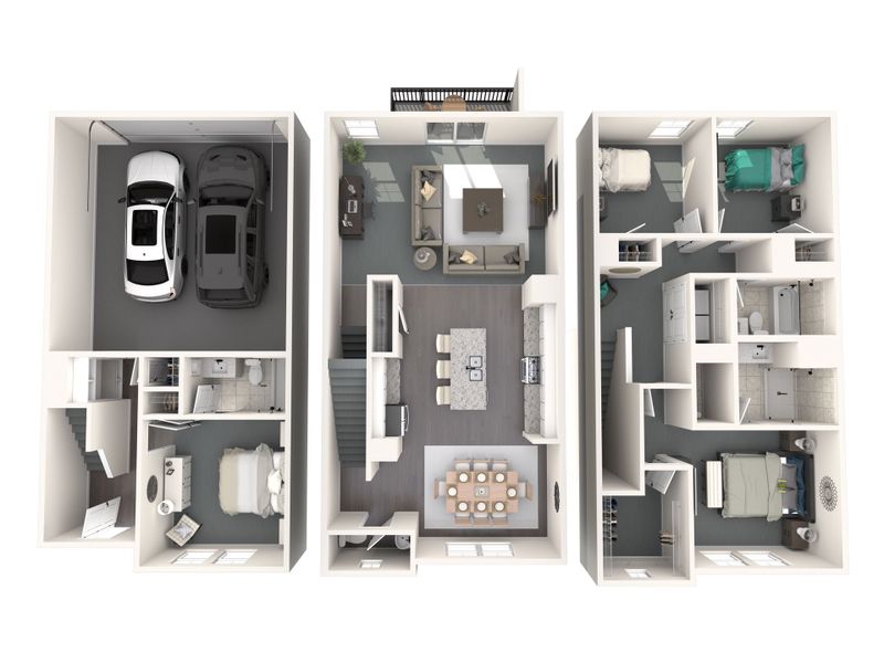 2D floor plan layout for the Somerset by Meritage Homes in Meadows at Wilson Farms - The Heights Series, Fort Mill, SC (Image 4).