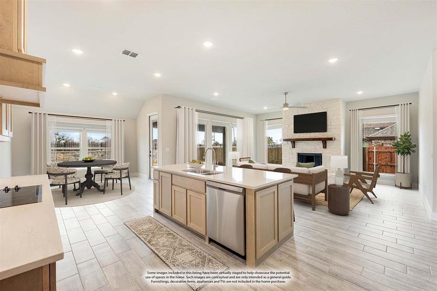 Furnished interior view inside a new home in Sunrise at Garden Valley, Waxahachie (Image 14).