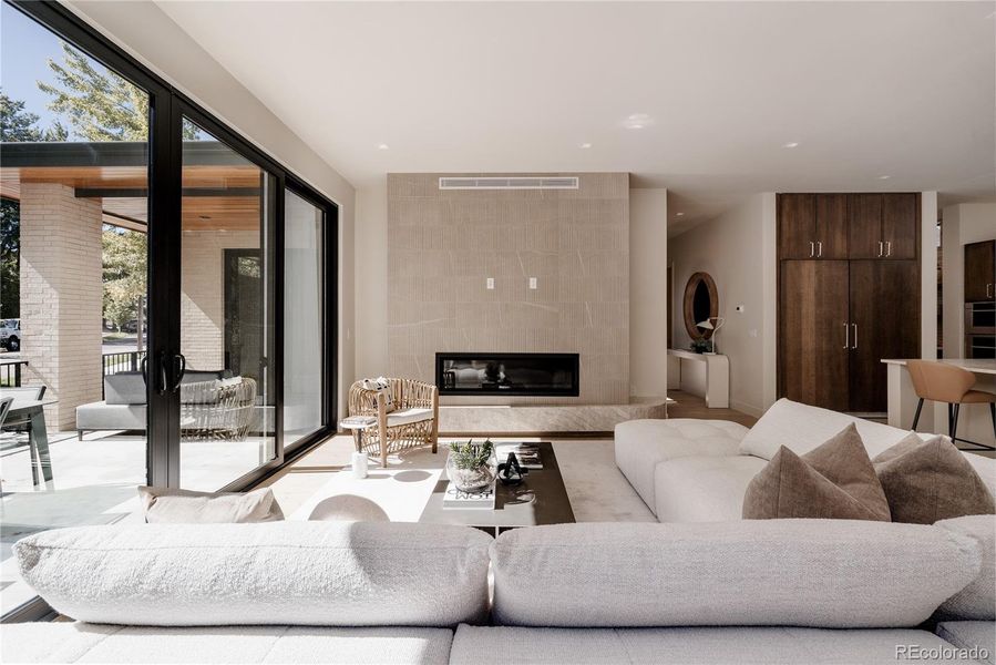 Main Living Room, Fireplace, and Patio