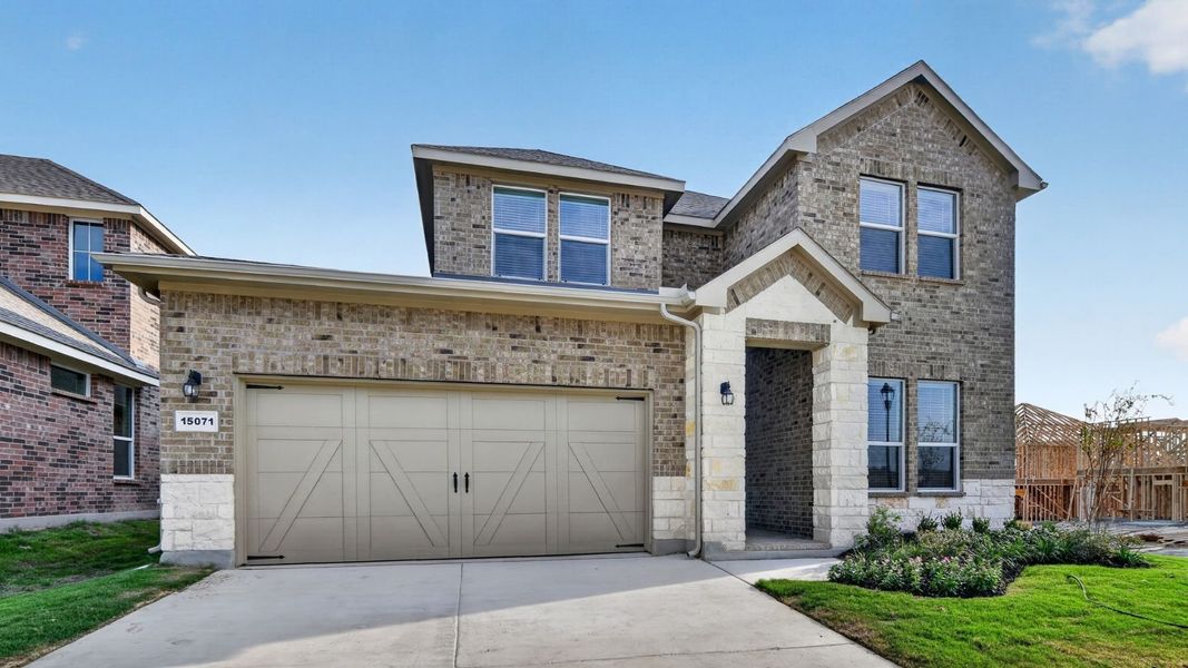 Representative exterior photo of a completed home built from the Juniper by D.R. Horton in Morningstar, Aledo, TX (Image 2). Representative exterior photo of a completed home built from the Juniper by D.R. Horton in Morningstar, Aledo, TX (Image 2).