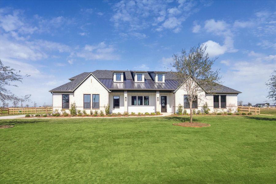 Front exterior of a new home in Lakeview, Waller, TX, highlighting curb appeal (Image 21). Front exterior of a new home in Lakeview, Waller, TX, highlighting curb appeal (Image 21).