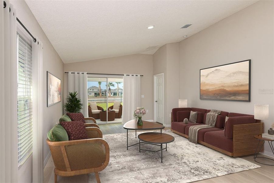 Furnished interior view inside a new home in Two Rivers, Zephyrhills (Image 3). Furnished interior view inside a new home in Two Rivers, Zephyrhills (Image 3).