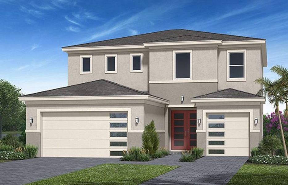 Representative exterior photo of a completed home built from the Azalea by Minto Communities in Westlake, Loxahatchee, FL (Image 12).