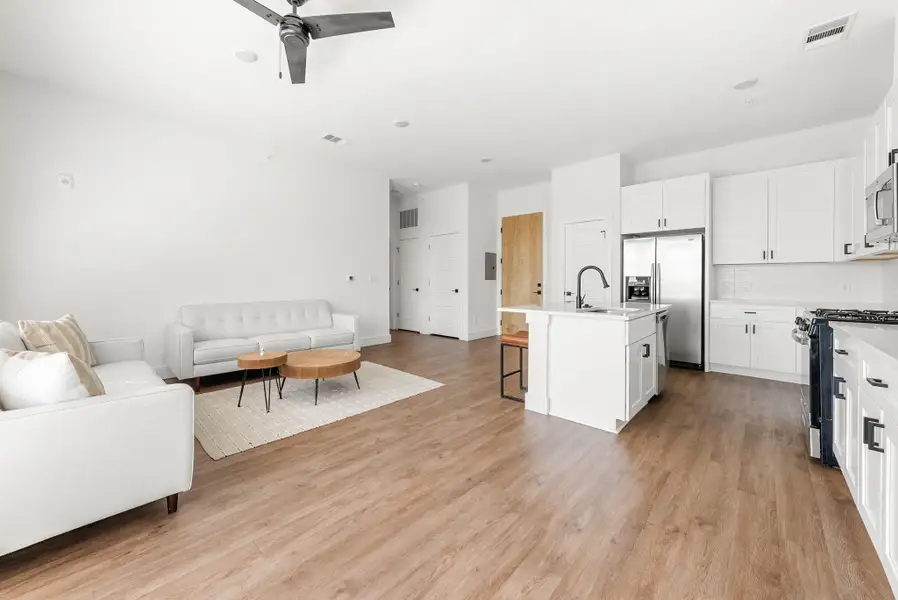 Furnished interior view inside a new home in East Grove Condominiums, Austin (Image 6).