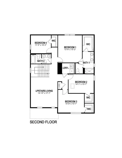 2D floor plan layout of this home in Settlers Crossing, Commerce City, CO (Image 3).