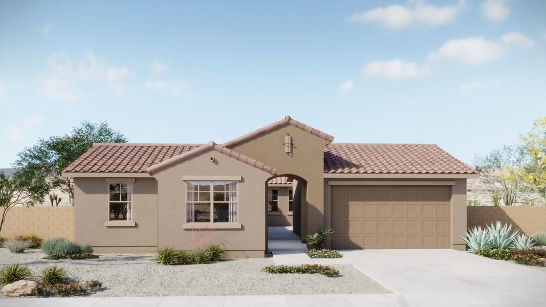 Representative exterior photo of a completed home built from the Emilia by Mattamy Homes in Covena Pointe, Tucson, AZ (Image 4).