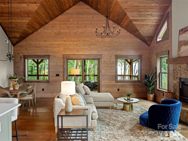 Furnished interior view inside a new home in , Maggie Valley (Image 3).