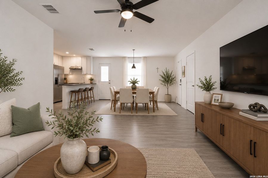 Furnished interior view inside a new home in Mission del Lago, San Antonio (Image 12).