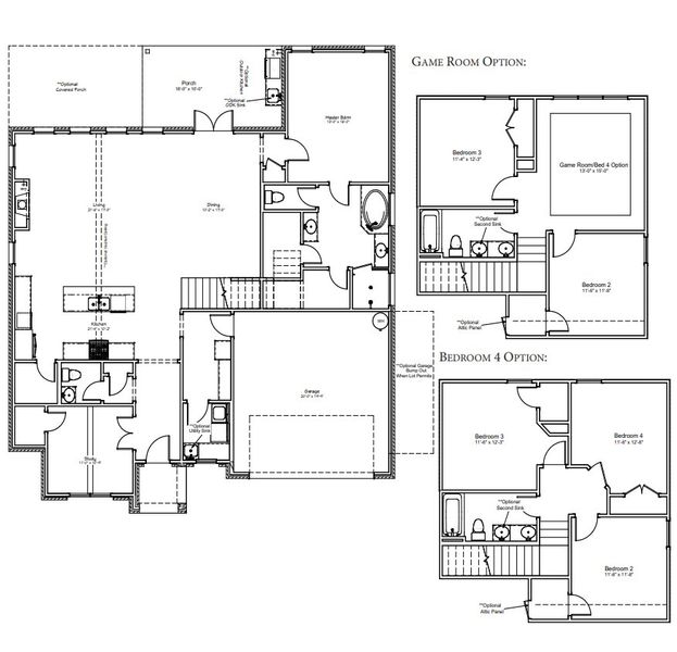 2D floor plan layout for the The Lydia by Reece Homes in Traditions, Bryan, TX (Image 3).