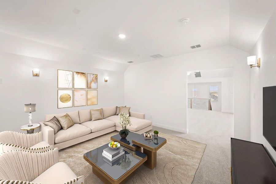 The Violet Media room - virtually staged