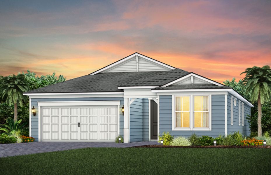 Representative exterior photo of a completed home built from the Concord by Pulte Homes in The Preserve at Bannon Lakes, St. Augustine, FL (Image 2). Representative exterior photo of a completed home built from the Concord by Pulte Homes in The Preserve at Bannon Lakes, St. Augustine, FL (Image 2).