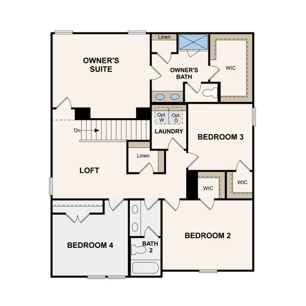 2D floor plan layout of this home in Barton Hills, Spring Hill, TN (Image 3).
