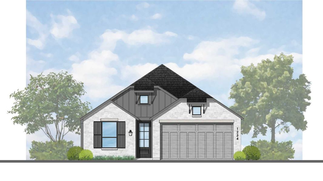 Representative rendering of the exterior for the Jensen Plan by Highland Homes (Image 20). Representative rendering of the exterior for the Jensen Plan by Highland Homes (Image 20).