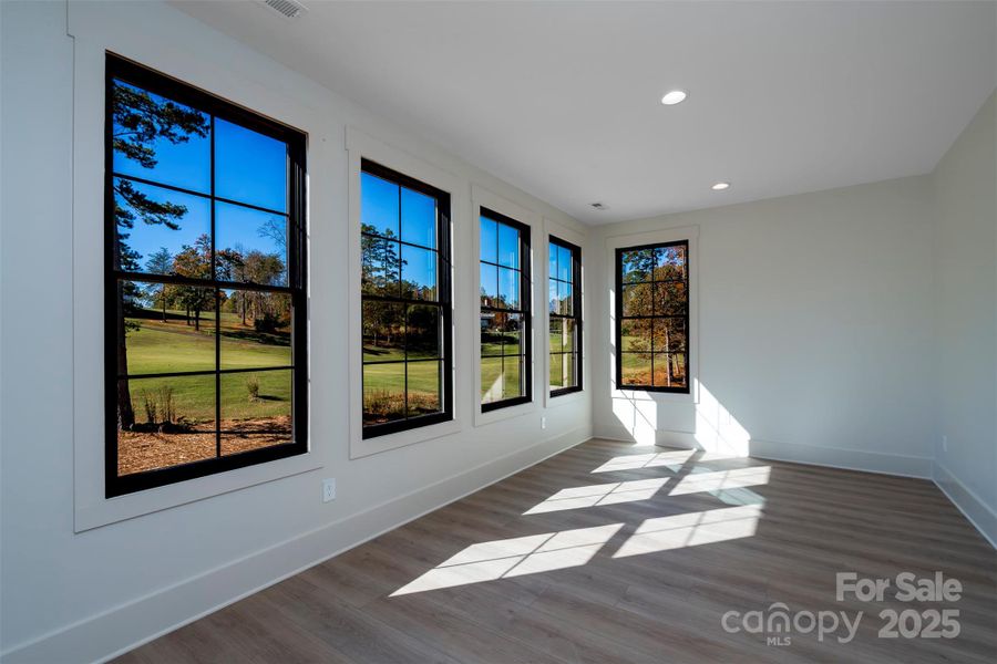 Sunroom with windows that bring outside in. Sunroom with windows that bring outside in.