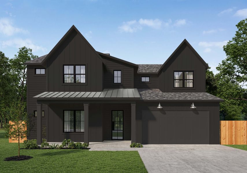 Front exterior of a new home in , Houston, TX, highlighting curb appeal (Image 1). Front exterior of a new home in , Houston, TX, highlighting curb appeal (Image 1).